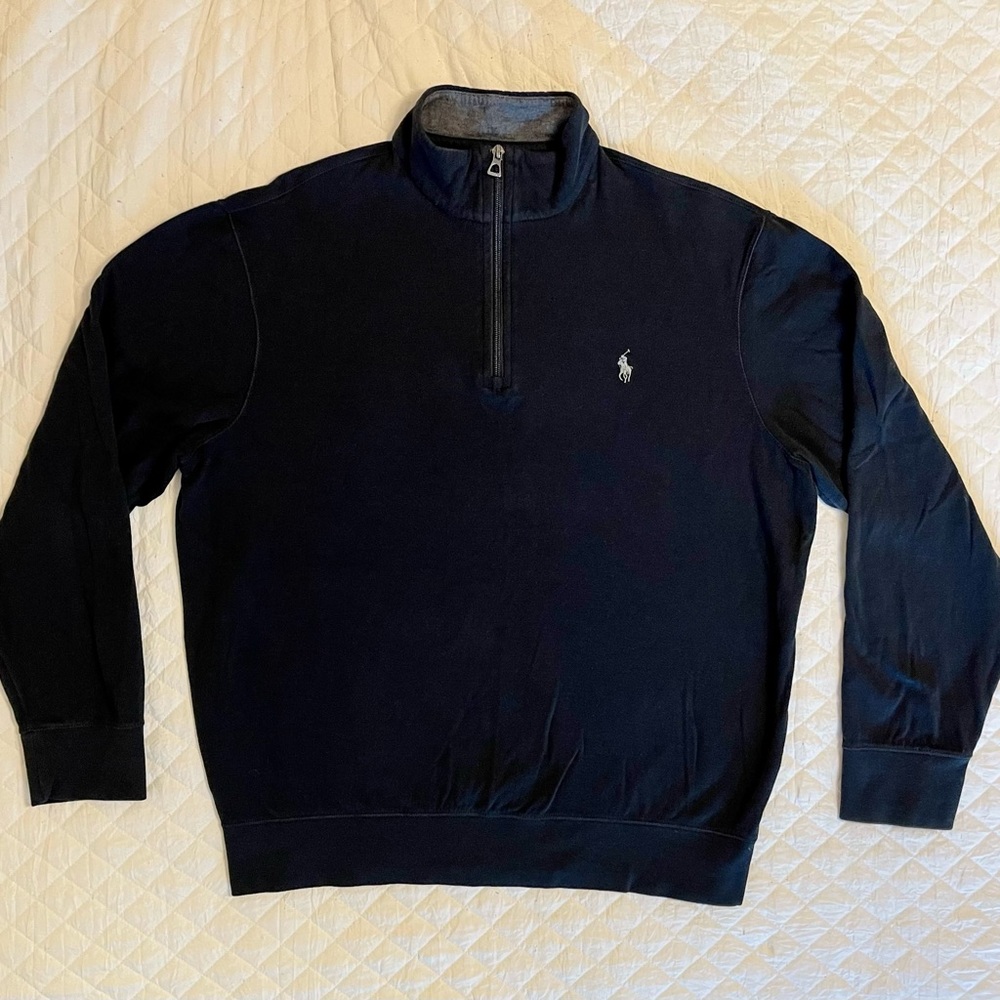 Polo Ralph Lauren Performance 1/4 Zip Sweater/Shirt. Black